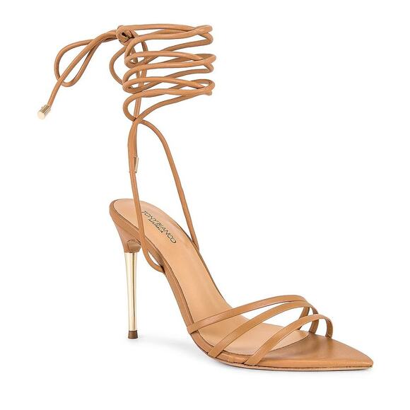 Tony Bianco Mavis Heels Sandal Leather Strappy Pointed Toe Caramel Venice Size 8 - Picture 1 of 15